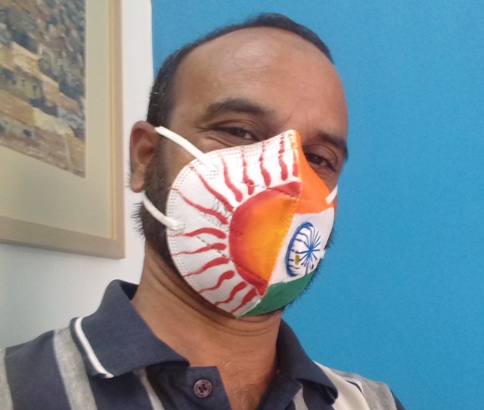 Artist’s message through mask painting